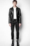 Luk straight-cut lambskin bomber jacket - Men’s black leather jacket