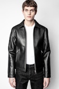Luk straight-cut lambskin bomber jacket - Men’s black leather jacket