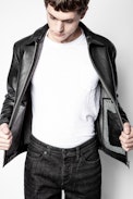 Luk straight-cut lambskin bomber jacket - Men’s black leather jacket