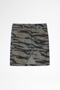 Jeu Camou Skirt - Women's short khaki skirt camouflage print