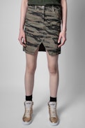 Jeu Camou Skirt - Women's short khaki skirt camouflage print