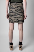 Jeu Camou Skirt - Women's short khaki skirt camouflage print