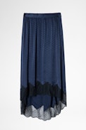 Joslin Jac ZV Silk Skirt - Women’s navy blue silk skirt.