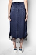 Joslin Jac ZV Silk Skirt - Women’s navy blue silk skirt.