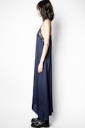 Risty Jac ZV Silk Dress - Navy blue silk dress.