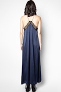 Risty Jac ZV Silk Dress - Navy blue silk dress.