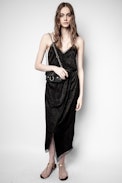 Rixi Jac Kaleido Silk Dress - Women’s printed black silk jacquard dress.