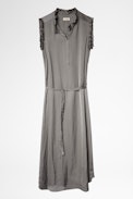Robe Raos Satin - Robe grise femme.