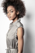Robe Raos Satin - Robe grise femme.