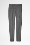 Hose Paris Wool Tech - Graue Herrenhose mit Karomuster