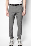Hose Paris Wool Tech - Graue Herrenhose mit Karomuster