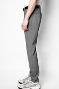 Hose Paris Wool Tech - Graue Herrenhose mit Karomuster