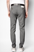 Hose Paris Wool Tech - Graue Herrenhose mit Karomuster