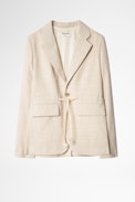 Mister Wool jacket - Women's beige organic wool suit jacket.