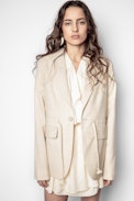 Mister Wool jacket - Women's beige organic wool suit jacket.