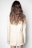 Mister Wool jacket - Women's beige organic wool suit jacket.