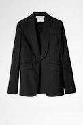 Date Wool Jacket - Women's black wool suit jacket.