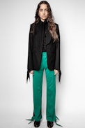 Date Wool Jacket - Women's black wool suit jacket.