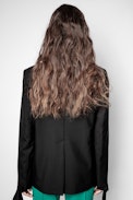 Date Wool Jacket - Women's black wool suit jacket.