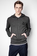 Clay Sweater - Men's gray hooded sweater