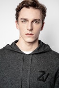 Clay Sweater - Men's gray hooded sweater