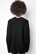 Malta ZV Mérinos Sweater - Women’s black merino wool sweater.