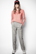 Cici Patch Cachemire Sweater - Women’s navy blue cashmere sweater.