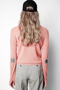 Cici Patch Cachemire Sweater - Women’s navy blue cashmere sweater.