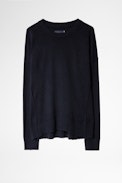 Cici Patch Cachemire Sweater - Women’s navy blue cashmere sweater.