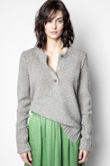 Liena Cachemire Sweater - Women’s gray recycled cashmere sweater.