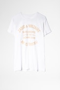 T-Shirt Zoe Blason Glitter - T-shirt blanc en coton femme.