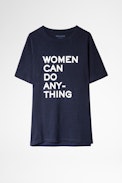 Camiseta Bella - Camiseta azul marino de algodón orgánico para mujer.