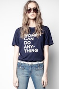 Camiseta Bella - Camiseta azul marino de algodón orgánico para mujer.