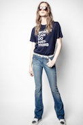 Camiseta Bella - Camiseta azul marino de algodón orgánico para mujer.
