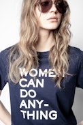 Camiseta Bella - Camiseta azul marino de algodón orgánico para mujer.