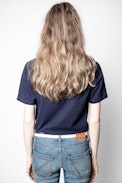 Camiseta Bella - Camiseta azul marino de algodón orgánico para mujer.