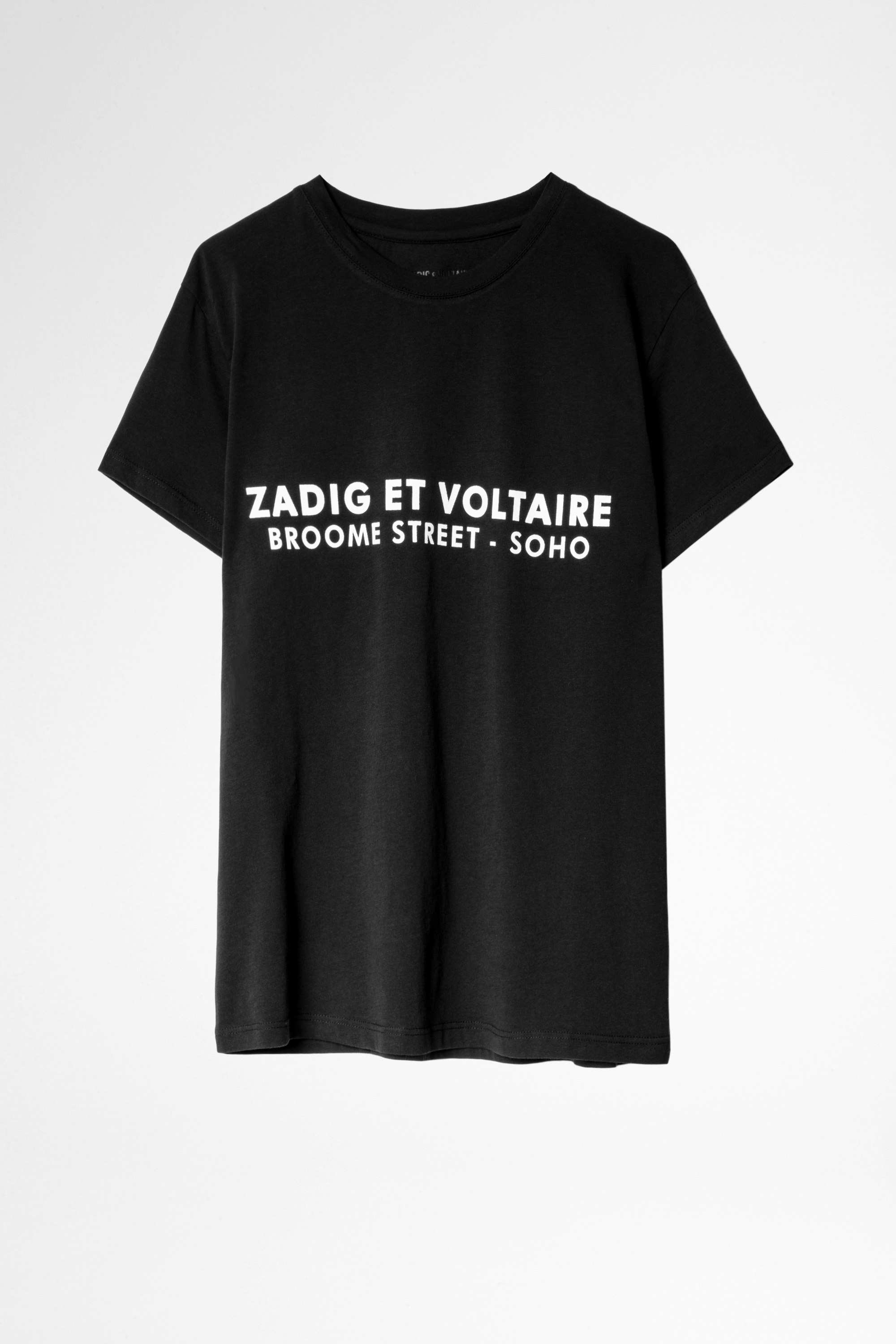 Zoe ZV Address T-shirt - Women’s black organic cotton T-shirt.