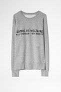 Sudadera Upper ZV Address - Sudadera gris de algodón para orgánico para mujer.