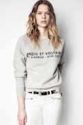 Sudadera Upper ZV Address - Sudadera gris de algodón para orgánico para mujer.