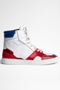 ZV1747 High Flash Metal Trainers - Men's leather sneakers in blue. Buying this product, you support a responsible leather production through Leather Working Group.