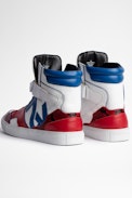 ZV1747 High Flash Metal Trainers - Men's leather sneakers in blue. Buying this product, you support a responsible leather production through Leather Working Group.