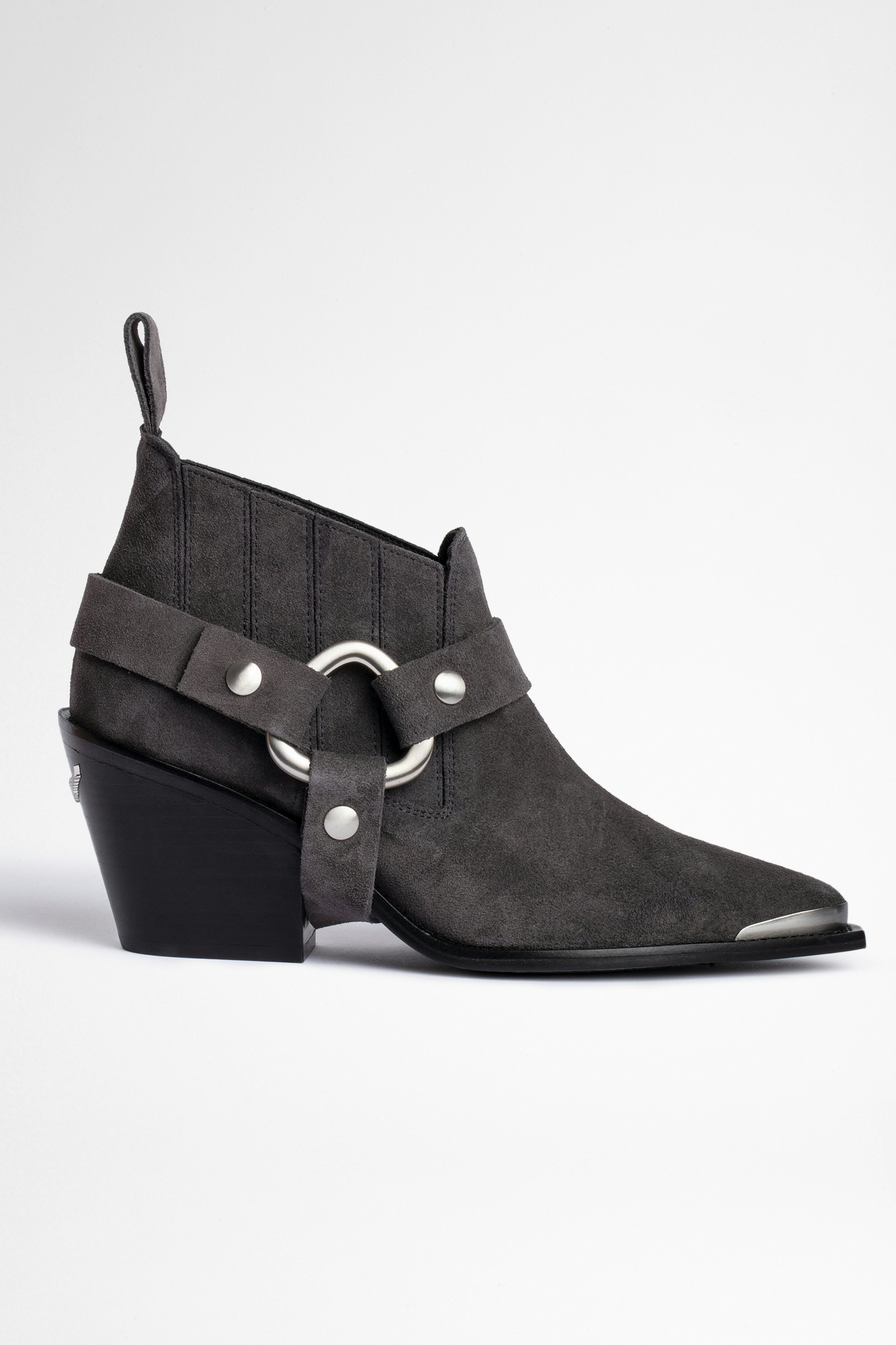 N’Dricks Ankle Boots Women’s low suede street-style ankle boots with strap