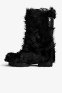 Botines Joe - Botines de piel sintética negra con un panel trasero de cuero con logotipo para mujer