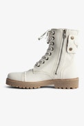 Joe Canvas Ankle Boots - Women's high-top ranger boots in canvas