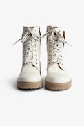 Joe Canvas Ankle Boots - Women's high-top ranger boots in canvas