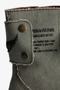 Joe Canvas Ankle Boots - Women's high-top ranger boots in canvas