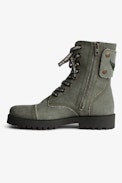 Joe Canvas Ankle Boots - Women's high-top ranger boots in canvas