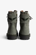 Joe Canvas Ankle Boots - Women's high-top ranger boots in canvas