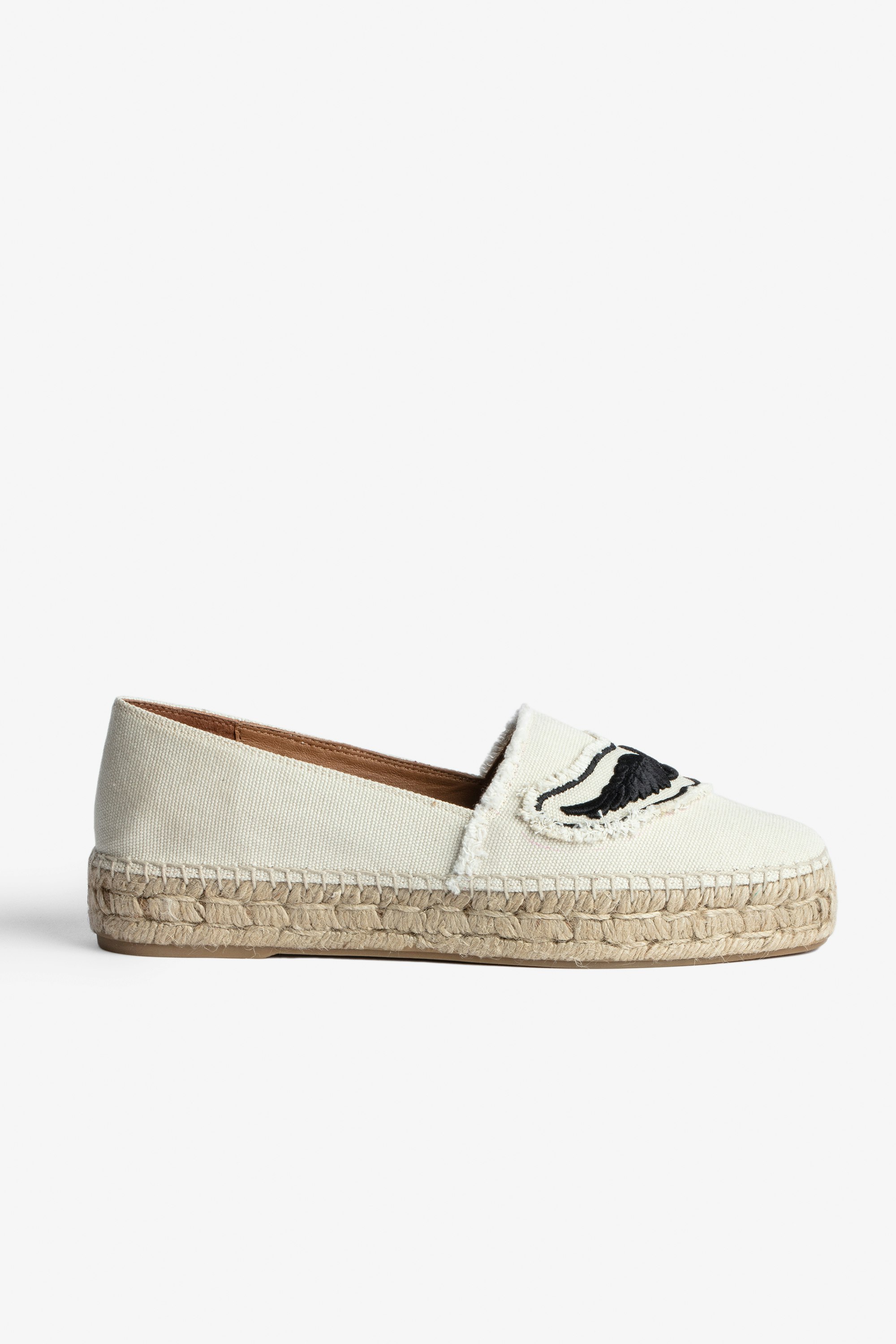 Zadig Espadrilles Women's off-white cotton canvas espadrilles with wings