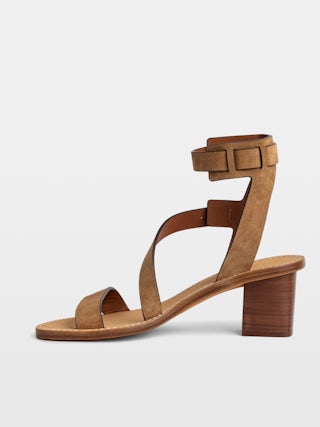 Cecilia Caprese Sandals - High sandals in suede leather with straps and C buckles.